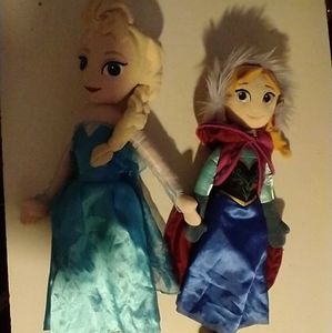 Disney frozen Elsa and Anna plush dolls